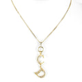 Dior Logo Necklace with Case Metal Gold Pendant