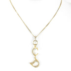 Dior Logo Necklace with Case Metal Gold Pendant