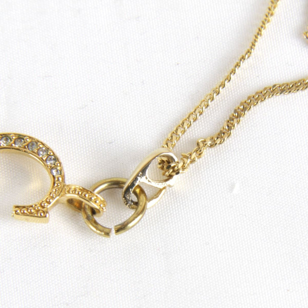 Dior Logo Necklace with Case Metal Gold Pendant — view 7