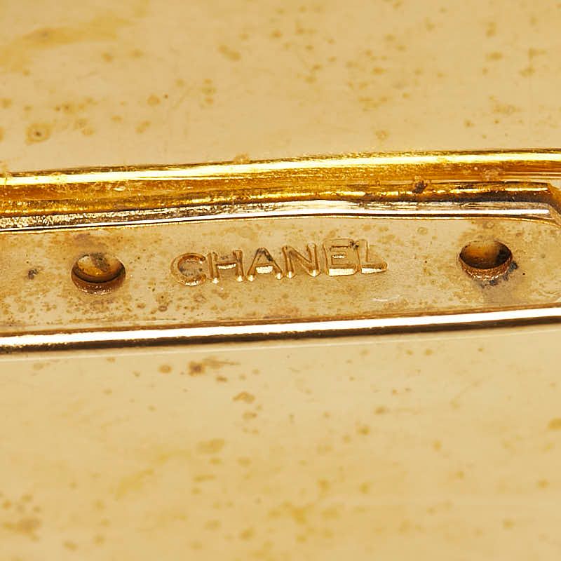 Chanel Logo Brooch Gold Black Plated — view 3
