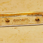 Chanel Logo Brooch Gold Black Plated — view 3