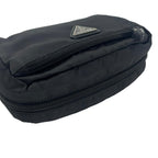 Prada Triangle Logo Saffiano Pouch Black — view 5