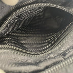 Prada Triangle Logo Saffiano Pouch Black — view 8