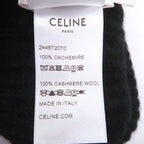 Celine Cashmere Logo Knit Cap Beanie Black White Hat — view 7