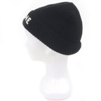 Celine Cashmere Logo Knit Cap Beanie Black White Hat — view 2