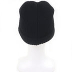 Celine Cashmere Logo Knit Cap Beanie Black White Hat — view 3