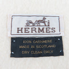 Hermes Recto Verso Cashmere Logo Embroidery with Fringe Scarf Ivory — view 6