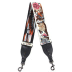 Dior Canvas Leather Floral Embroidery Logo Shoulder Strap Beige Black Multicolor