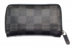 Louis Vuitton Damier Graphite Zippy Coin Purse Card Case Round Zip Business — view 2