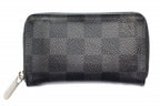 Louis Vuitton Damier Graphite Zippy Coin Purse Card Case Round Zip Business