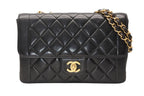 Chanel Chain Quilted 23 Shoulder Bag CC Logo Lambskin Black Gold