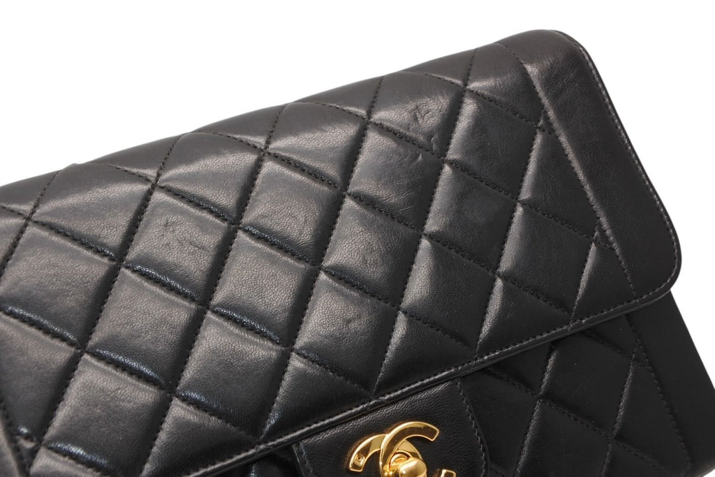 Chanel Chain Quilted 23 Shoulder Bag CC Logo Lambskin Black Gold — view 5