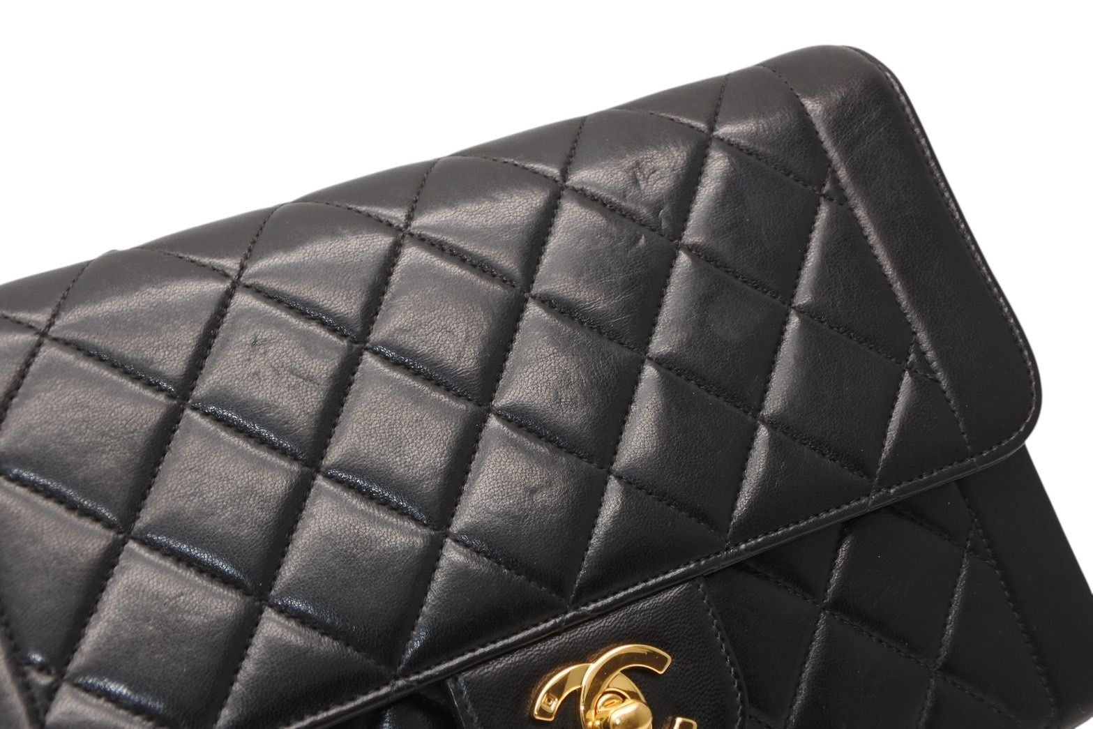 Chanel Chain Quilted 23 Shoulder Bag CC Logo Lambskin Black Gold — view 5