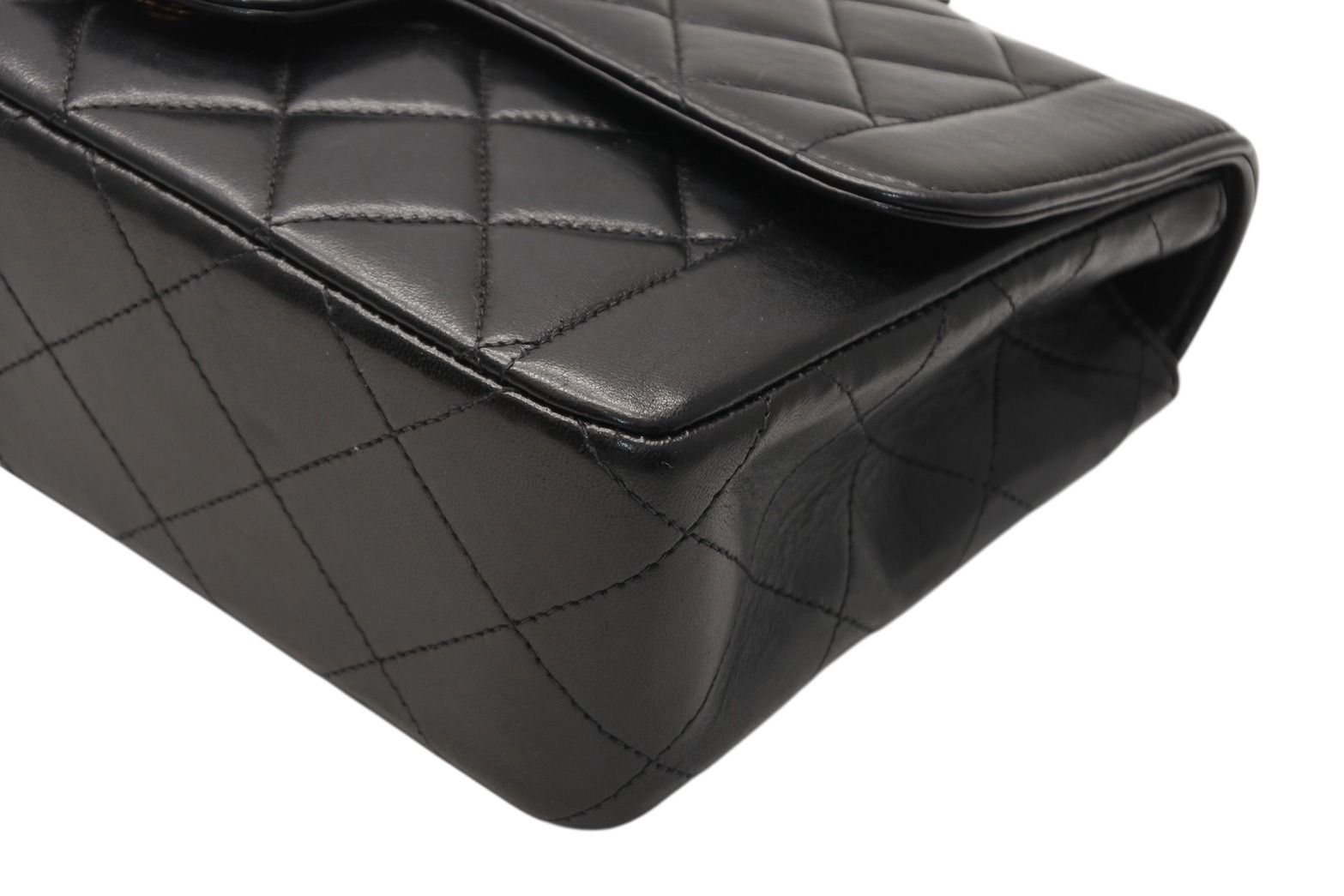 Chanel Chain Quilted 23 Shoulder Bag CC Logo Lambskin Black Gold — view 7