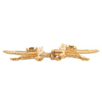 Chanel CC Logo Eagle Metal Rhinestone Gold Earrings — view 6