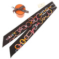 Hermes Twill Re Boucles Silk Noir Scarf Black