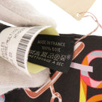 Hermes Twill Re Boucles Silk Noir Scarf Black — view 3