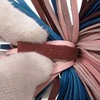 Hermes Carmen Fringe Agneau Milo Rouge Ash Blue Zanzibar Rose Sakura Key Holder — view 7