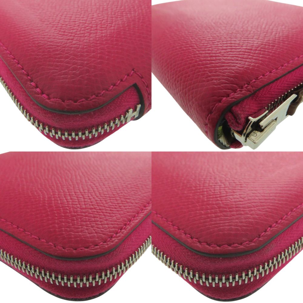 Hermes Azap Silk in Compact Silver Barenia Franboise Nata Pink Cream Coin Case — view 6