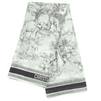 Dior Toile de Jouy Sauvage Shawl Cotton Black White Scarf