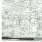 Dior Toile de Jouy Sauvage Shawl Cotton Black White Scarf — view 8