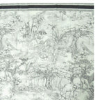 Dior Toile de Jouy Sauvage Shawl Cotton Black White Scarf — view 7