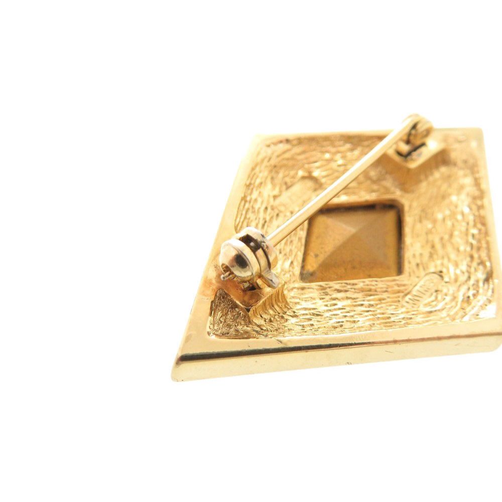 Dior Metal Rhinestone Color Gold Brooch — view 7