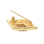 Dior Metal Rhinestone Color Gold Brooch — view 3