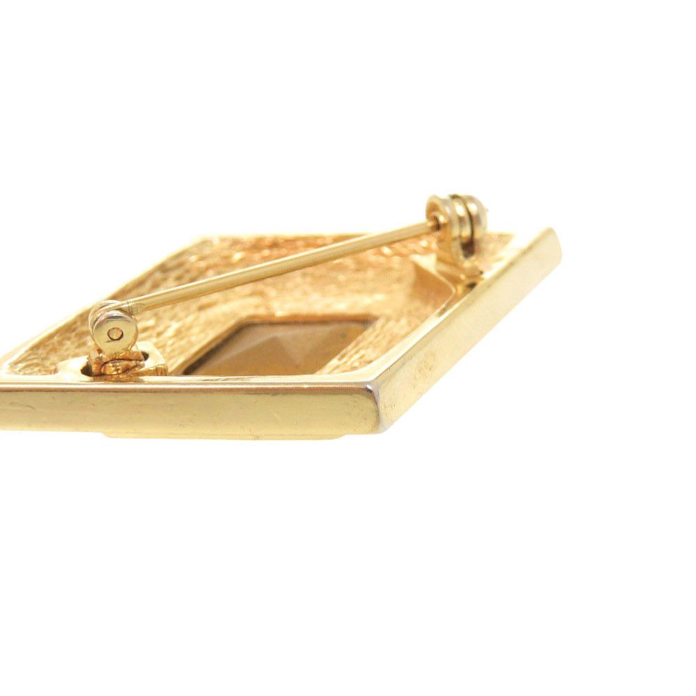 Dior Metal Rhinestone Color Gold Brooch — view 8
