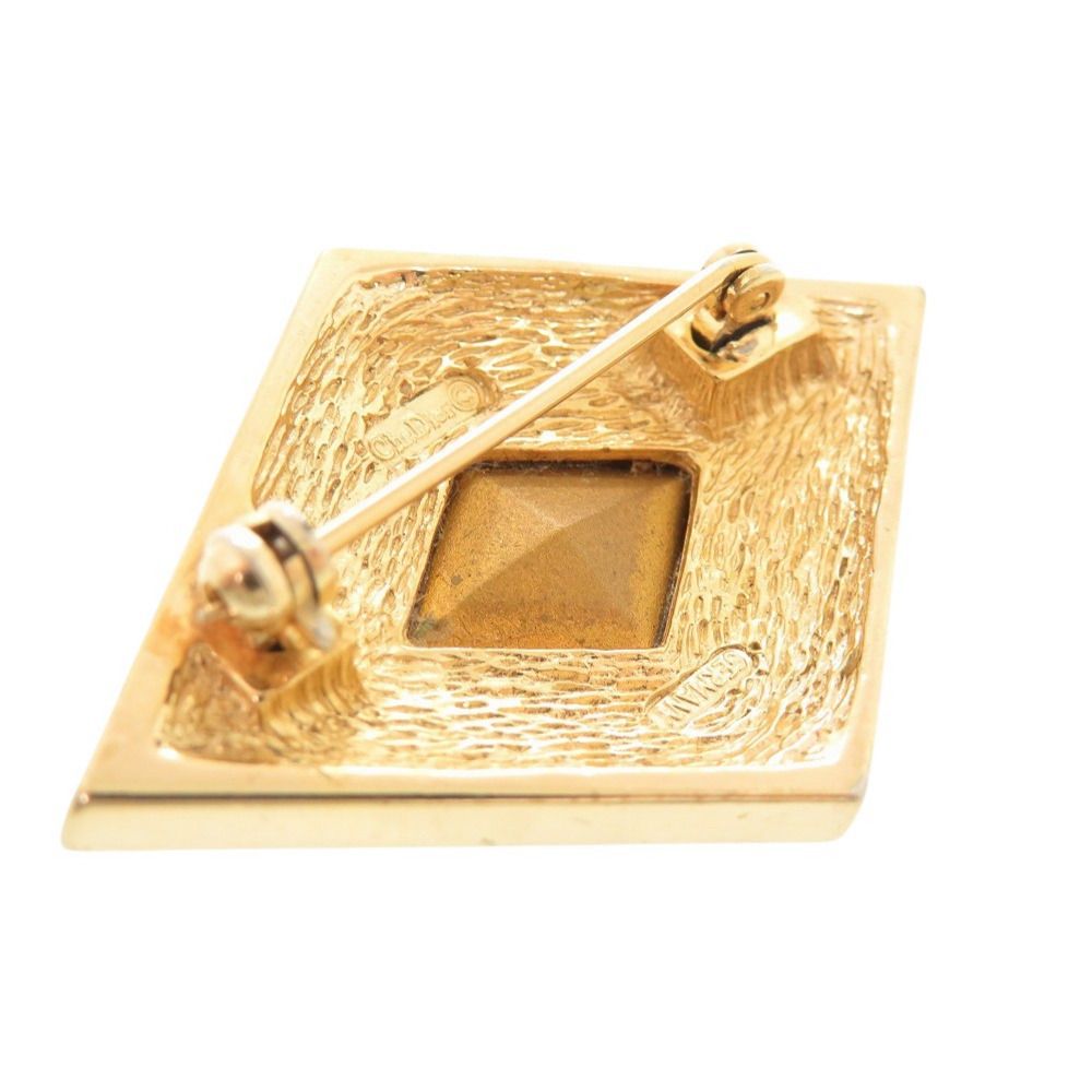 Dior Metal Rhinestone Color Gold Brooch — view 5