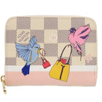 Louis Vuitton Zippy Coin Purse Damier Azur Bird Print Case Wallet