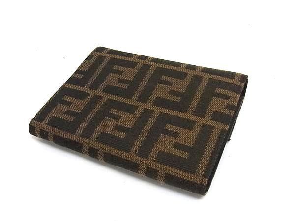 Fendi Trifold Wallet Zucca Brown Canvas Leather — view 2