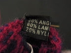 Fendi Glove FF Logo Wine Red Navy 60% Wool 20% Angora Nylon Gloves — view 4