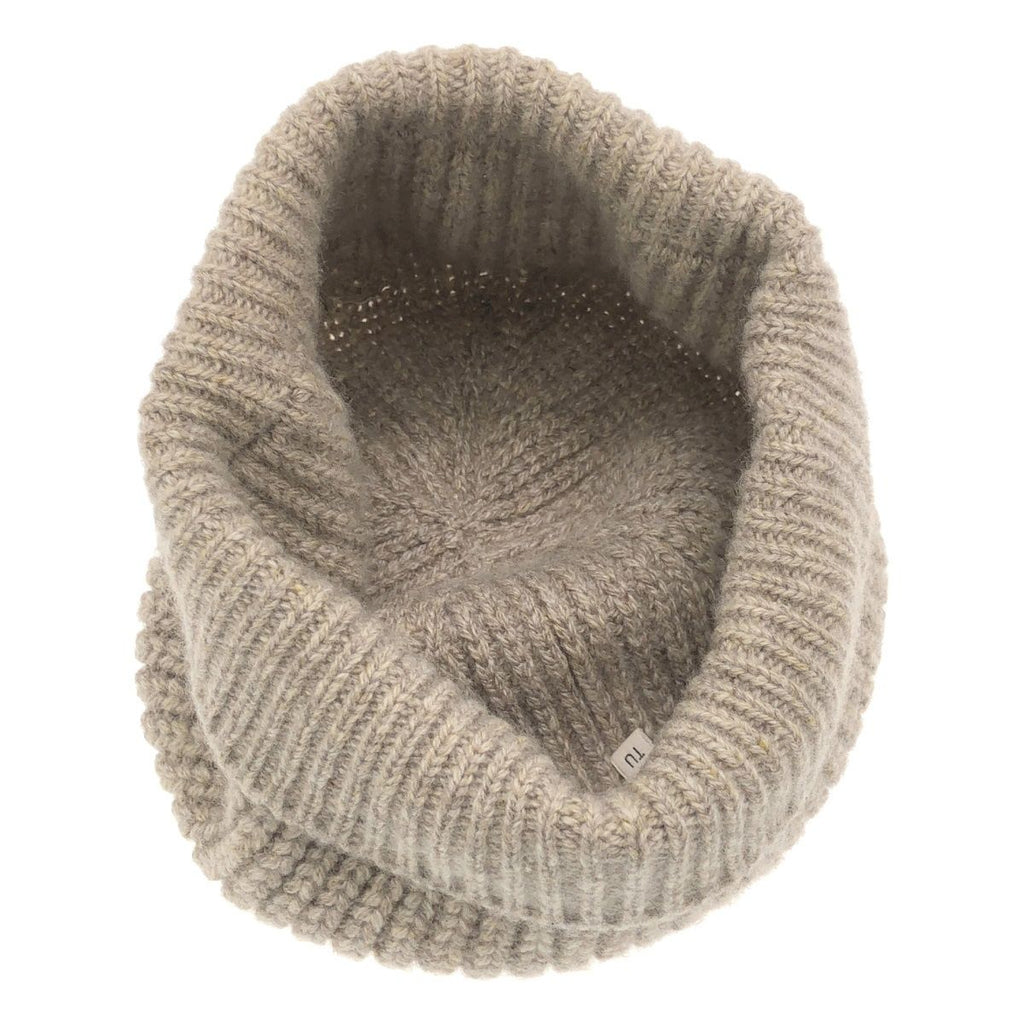 Celine Triomphe Patch Knit Cap Seamless Cashmere Beige TU Hat — view 4
