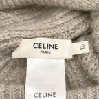 Celine Triomphe Patch Knit Cap Seamless Cashmere Beige TU Hat — view 5