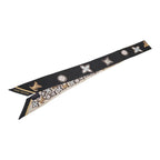 Louis Vuitton Monogram Cascade Bandeau BB Scarf Black Beige Multicolor Silk