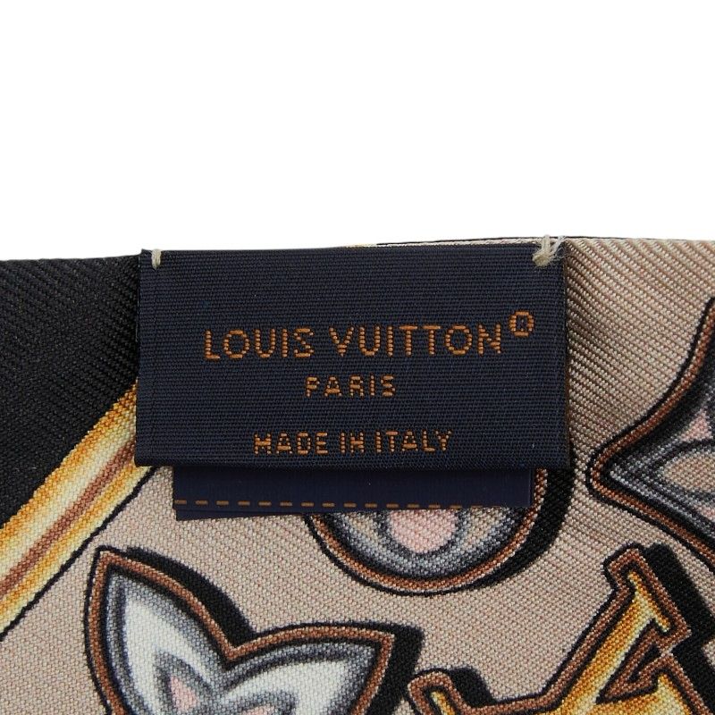 Louis Vuitton Monogram Cascade Bandeau BB Scarf Black Beige Multicolor Silk — view 4