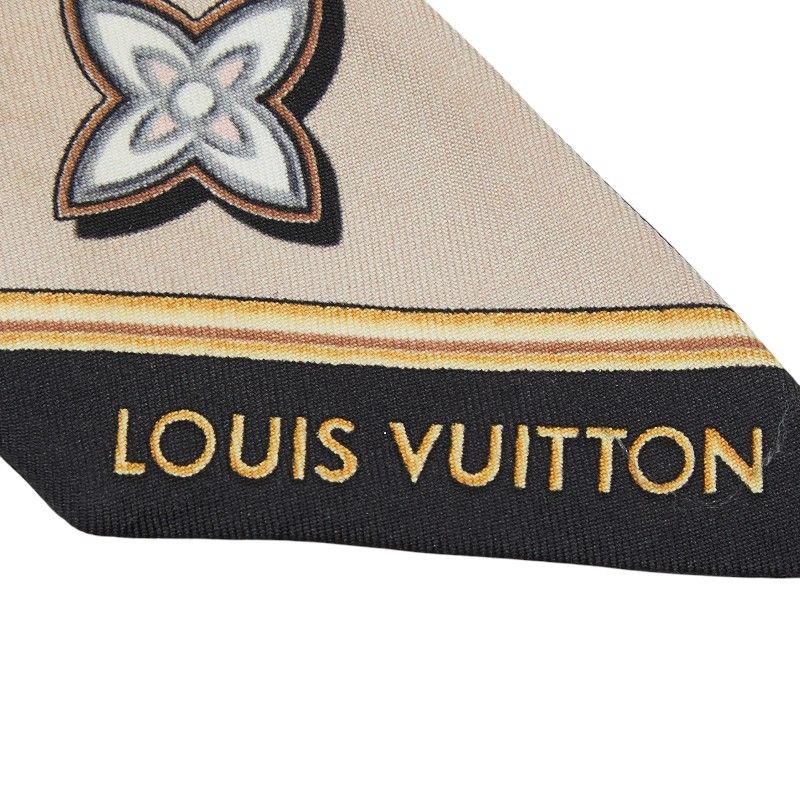 Louis Vuitton Monogram Cascade Bandeau BB Scarf Black Beige Multicolor Silk — view 3