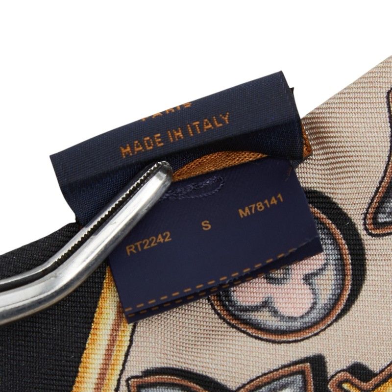 Louis Vuitton Monogram Cascade Bandeau BB Scarf Black Beige Multicolor Silk — view 5