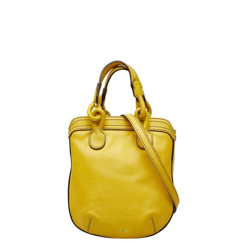 Loewe Anagram Fiesta 2-Way Shoulder Bag Yellow Leather