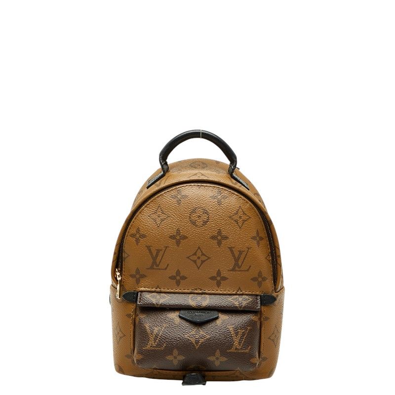 Louis Vuitton Monogram Reverse Palm Springs Mini Backpack Black Brown Leather