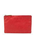 Fendi Pouch Red Brown Leather