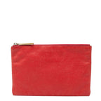 Fendi Pouch Red Brown Leather
