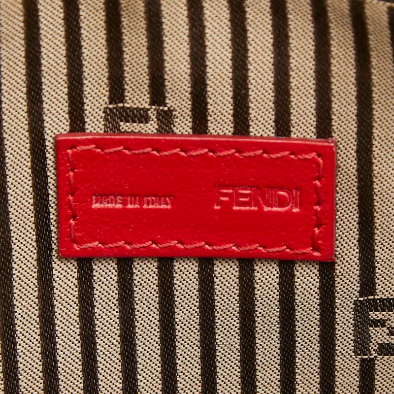 Fendi Pouch Red Brown Leather — view 8
