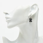 Chanel CC Logo Earrings Silver Black Metal Plastic — view 5