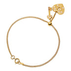 Chanel CC Logo Heart Key Bracelet Gold Plated Rhinestone — view 2