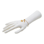 Chanel CC Logo Heart Key Bracelet Gold Plated Rhinestone — view 6