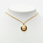 Chanel Logo Necklace Gold Plated Faux Pearl — view 7