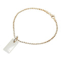 Gucci Logo Plate Bracelet Ball Chain Silver