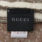 Gucci Shawl Brown Linen Cotton Scarf — view 4